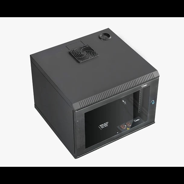 Gabinete Rack de Pared Compacto de 9U con Puerta en vidrio • Color: Negro