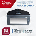 Gabinete Rack de Pared Compacto Triangular de 5U con Puerta en vidrio • Color: Negro
