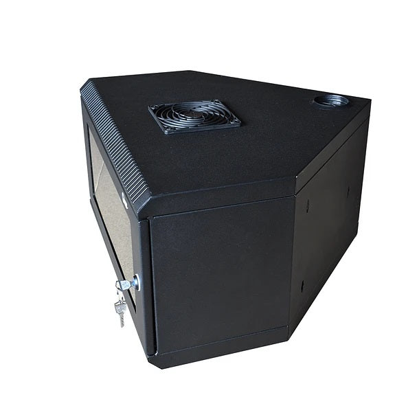 Gabinete Rack de Pared Compacto Triangular de 5U con Puerta en vidrio • Color: Negro