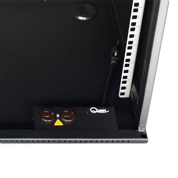 Gabinete Rack de Pared Compacto Triangular de 5U con Puerta en vidrio • Color: Negro