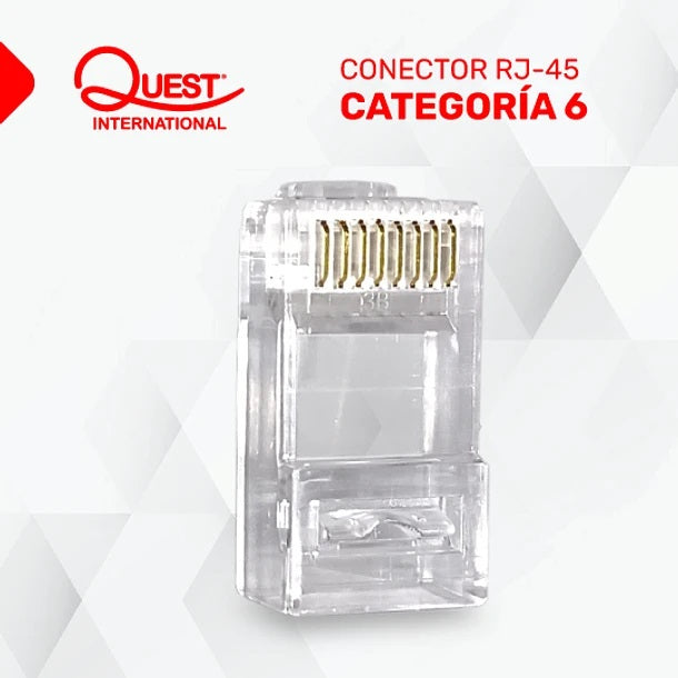 Conector RJ-45 Categoría 6 Bolsa con 20 conectores