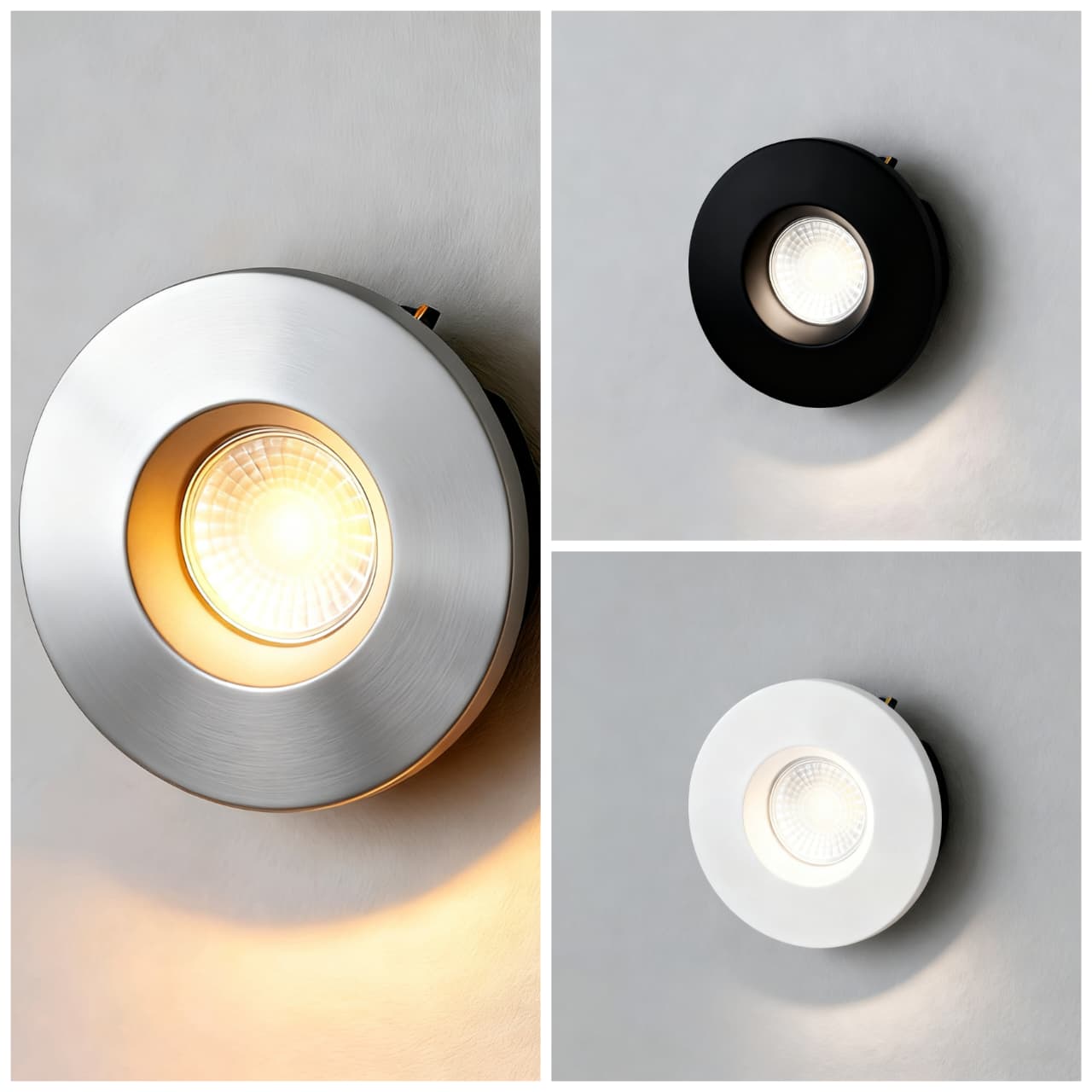 Mini Bala Redonda de 3W colores Negra Blanca o Gris