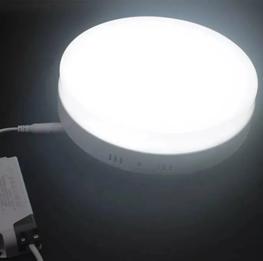 PANEL LED BORDE INFINITO REDONDO SOBREPONER LUZ FRIA 6400K