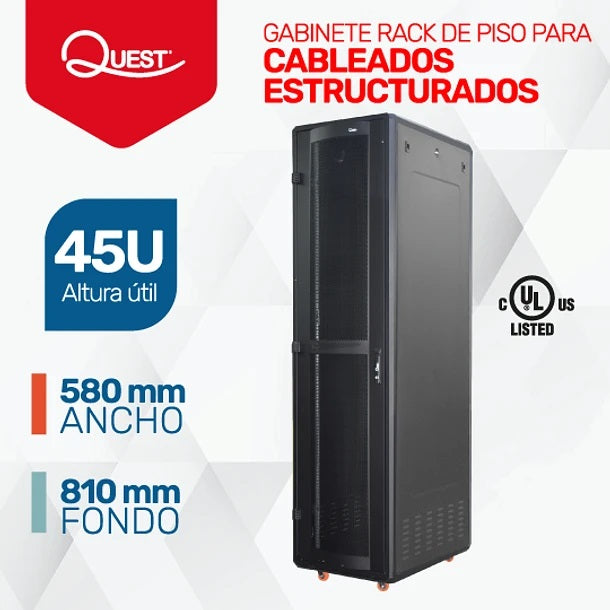 Gabinetes de Piso 45U | Ancho: 580 mm • Fondo: 810 mm