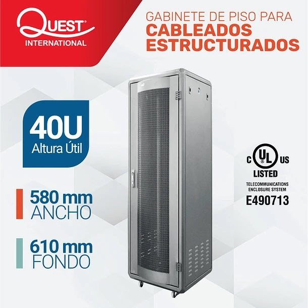Gabinetes de Piso 40U | Ancho: 580 mm • Fondo: 610 mm