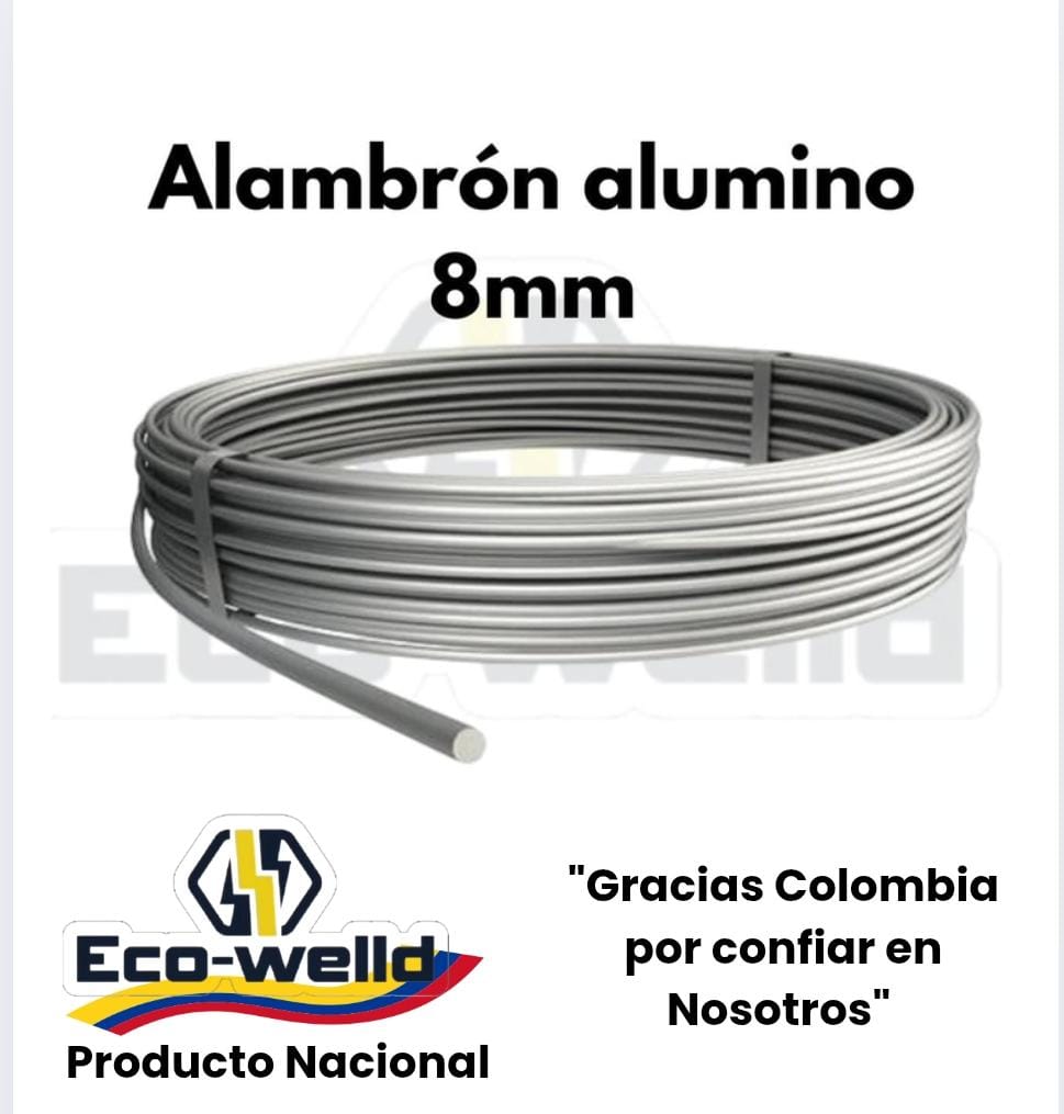 Alambrón aluminio 8mm por metro