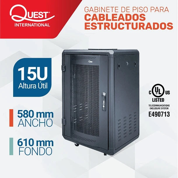 Gabinetes de Piso 15U | Ancho: 580 mm • Fondo: 610 mm