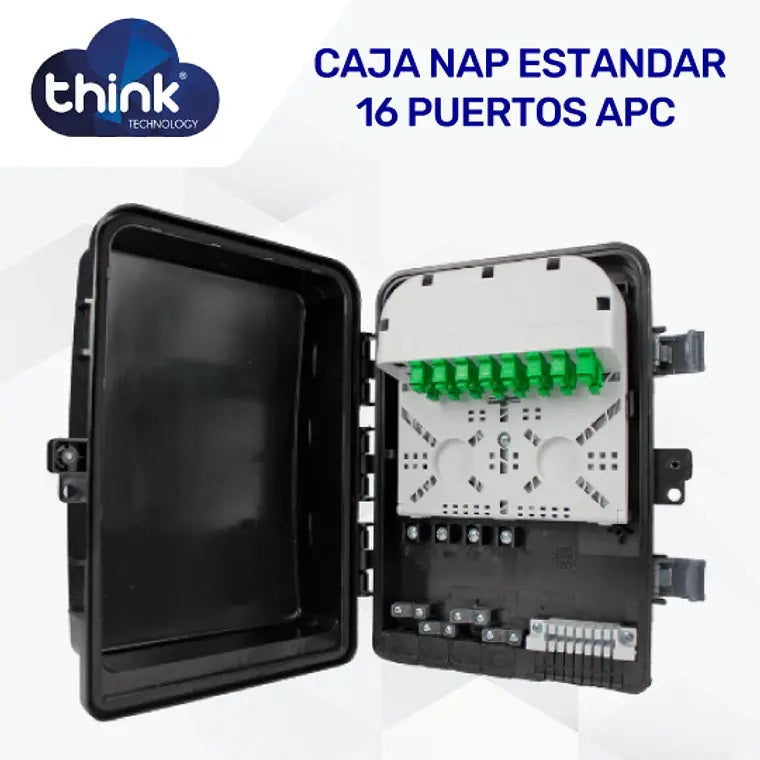 Caja NAP ESTANDAR para poste de 16 puertos con conectores SC/APC | IP65