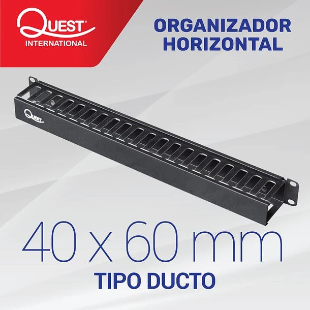Organizador Horizontal de Cables Tipo Ducto de 40 x 60 mm
