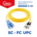 Patch Cords Duplex Monomodo SC-FC