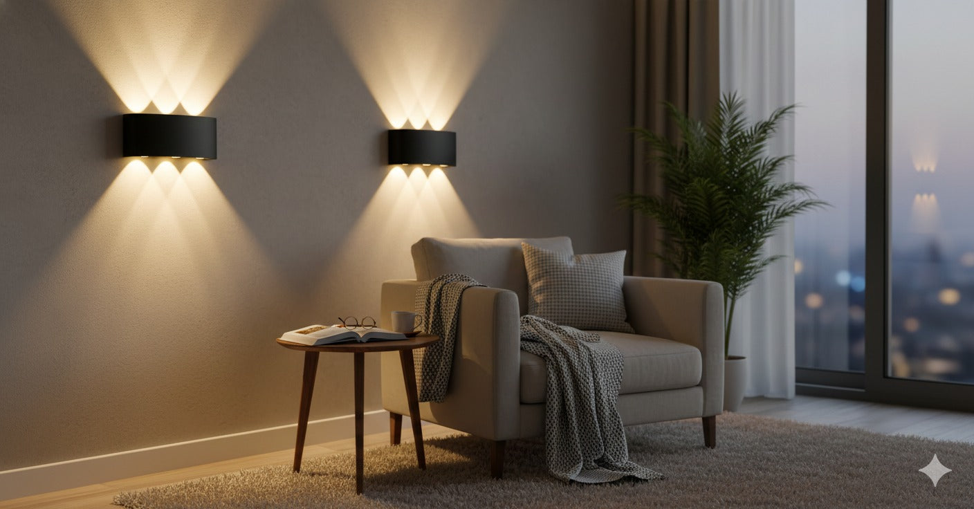 Apliques de pared 4W, 6W, 8W, colores Blanco y Negro luz calida